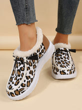 Zapatos planos sin cordones de leopardo, cálidos y duraderos